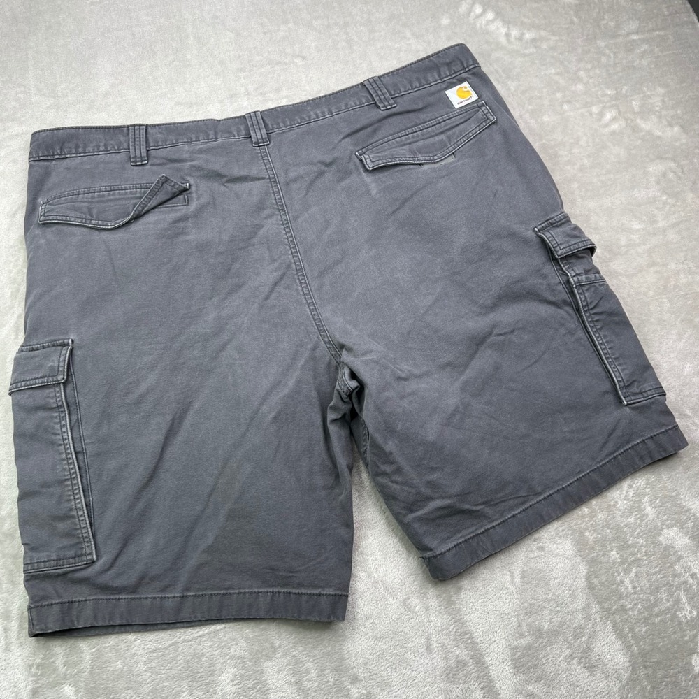 Carhartt Rugged Flex Canvas Cargo Shorts Mens 46 Gray Solid Relaxed Fit Workwear